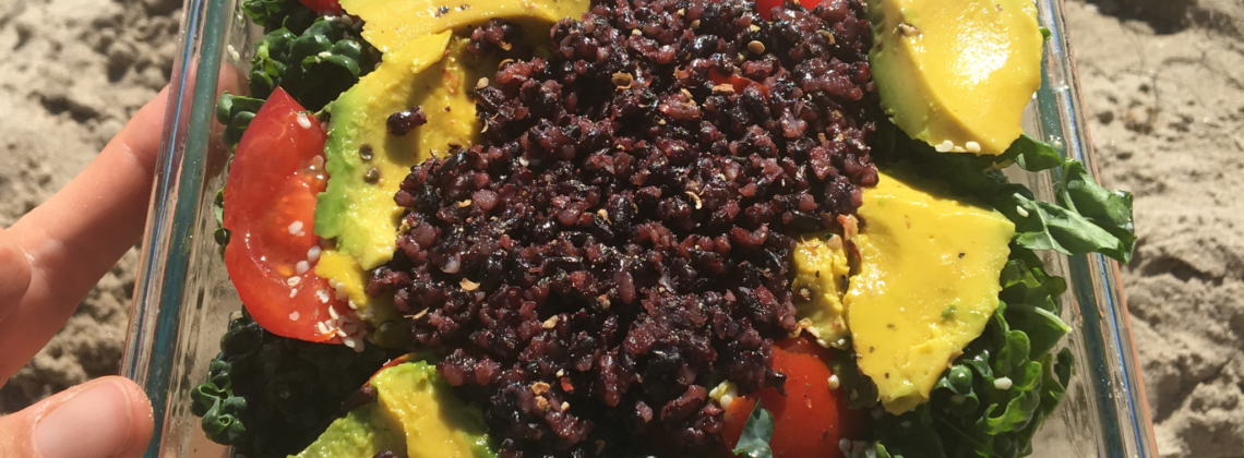 Photo example of Easy vegan kale salad recipe.