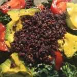 Photo example of Easy vegan kale salad recipe.