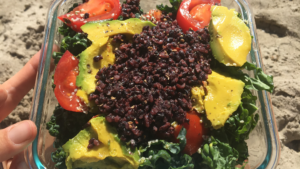 Photo example of Easy vegan kale salad recipe.