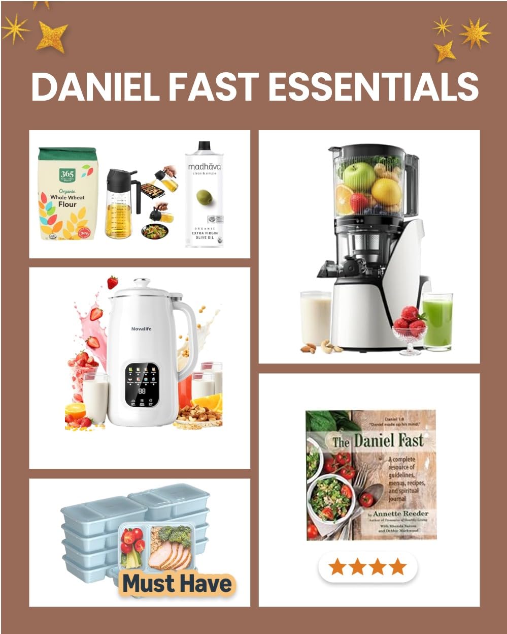 Photo example of my Daniel Fasting Essentials on Amazon.