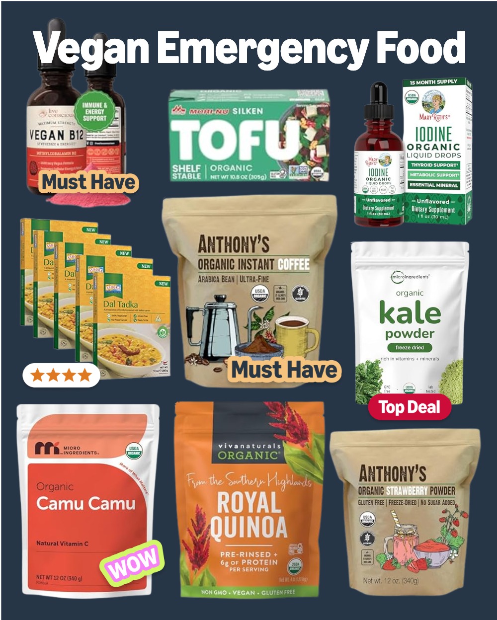 Photo example of Vegan Emergency Foods on Amazon.