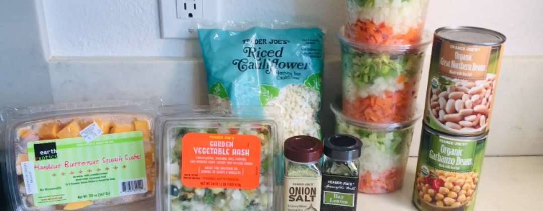 Photo example of 3 healthy vegan soups for weight loss ingredients from Trader Joes.