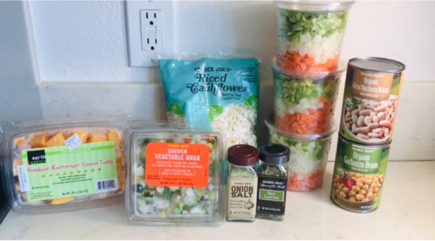 Photo example of 3 healthy vegan soups for weight loss ingredients from Trader Joes.