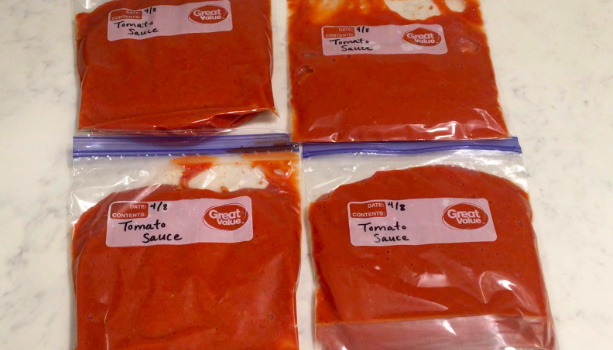 Photo example of Easy freezable tomato sauce recipe.