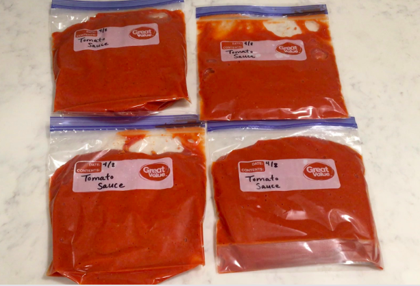 Photo example of Easy freezable tomato sauce recipe.