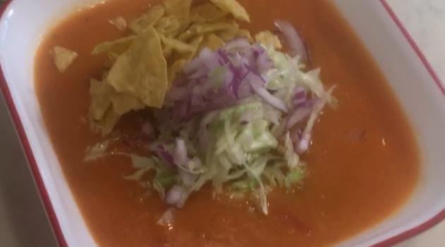 Photo example of meatless tortilla soup recipe.