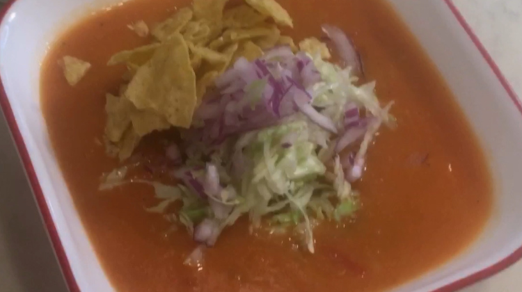 Photo example of meatless tortilla soup recipe.