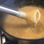 Photo of Vegan potato soup recipe.