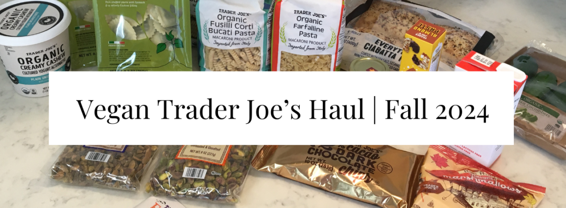 Photo example of 2024 Fall Trader Joe's Vegan Items grocery haul video.