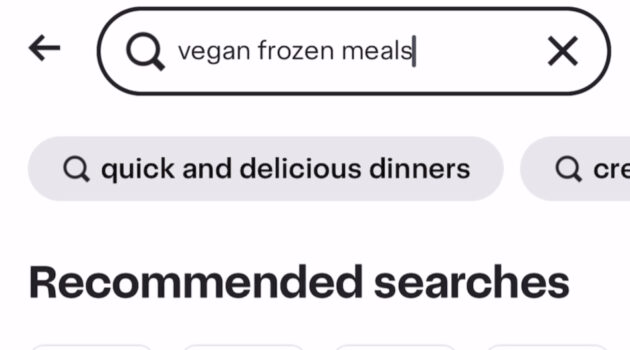 Photo example of the best vegan meal delivery service of all time Instacart.