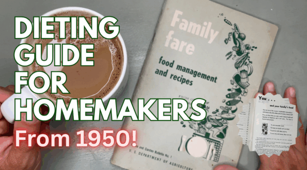 Photo example of videos sharing 1950s housewives diet meal planning food.