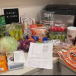Photo example of the grocery haul for this High Protein High Fiber Meal Plan PDF.