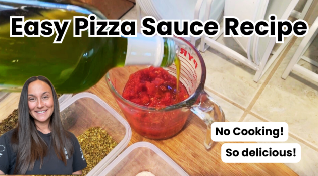 Photo example of Easy No Cook Tomato Pizza Sauce Recipe.