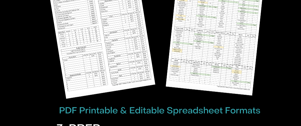 Photo example of Easy Vegan Meal Planner Templates by Dailey Foods.