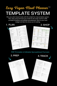 Photo example of Easy Vegan Meal Planner Templates by Dailey Foods.