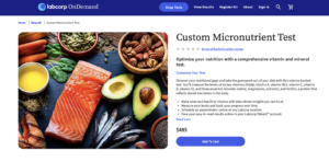 Photo example of LabCorp micronutrient blood test