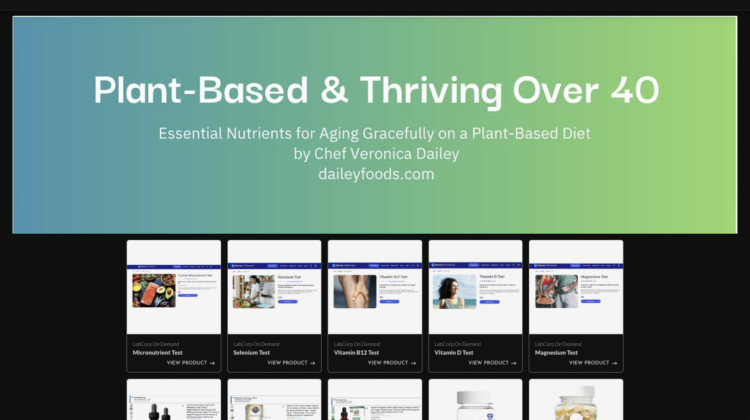 Photo example of my Plant Based Over 40 Supplements Micronutrient Testing shop link.