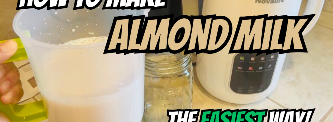 Photo example of how to make almond milk at home the easy way.