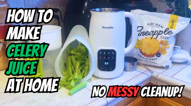 Photo example of How to make celery juice at home no juicer blender.