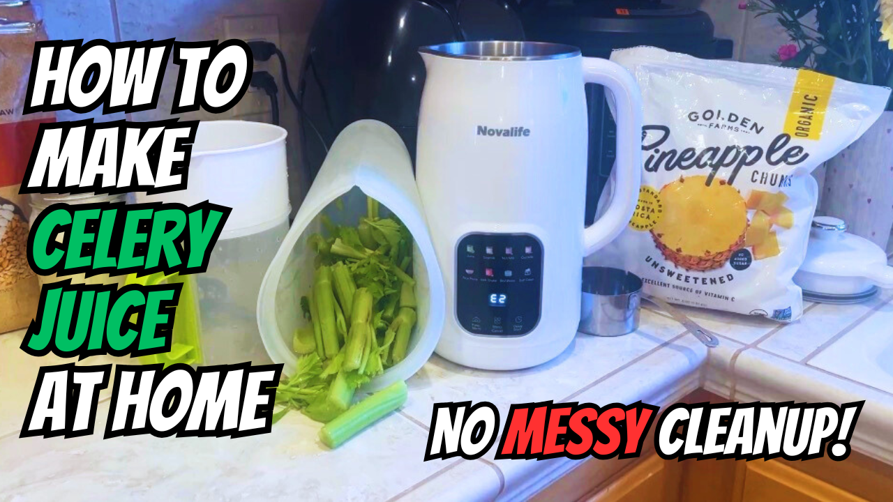 Photo example of How to make celery juice at home no juicer blender.