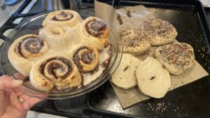 Photo example of Silken Tofu Cinnamon Rolls and Bagels Vegan Egg Free Dairy Free Recipes.