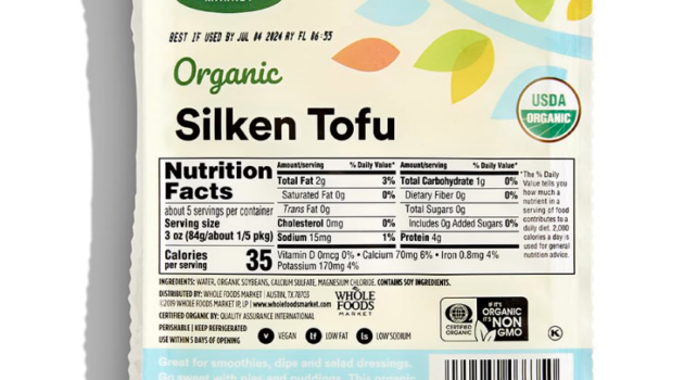 Photo example of Organic Silken Tofu from Whole Foods Market.