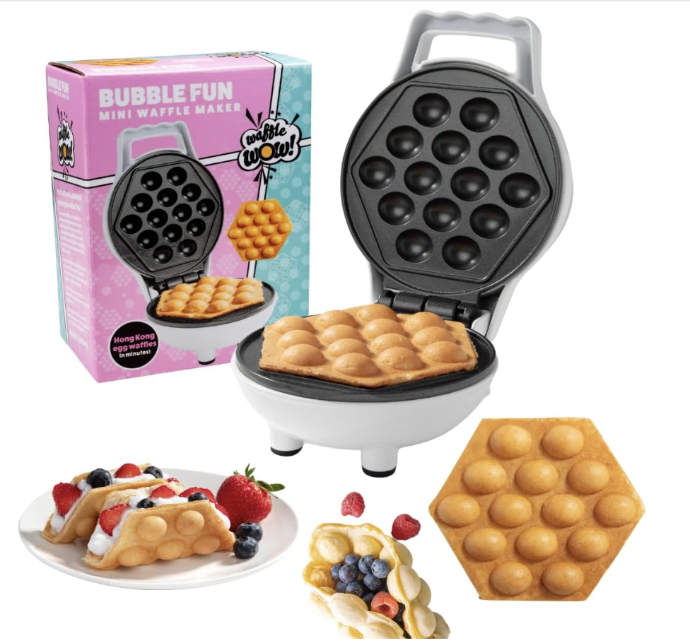 Photo example of Mini bubble waffle maker machine.