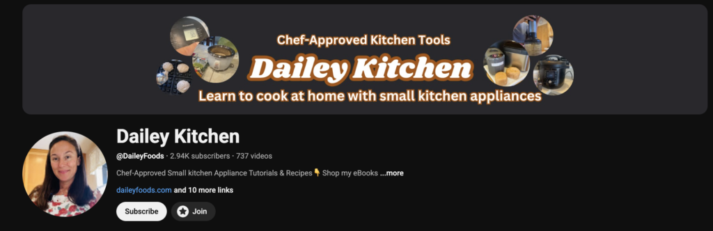 Photo example of Dailey Kitchen YouTube Channel.