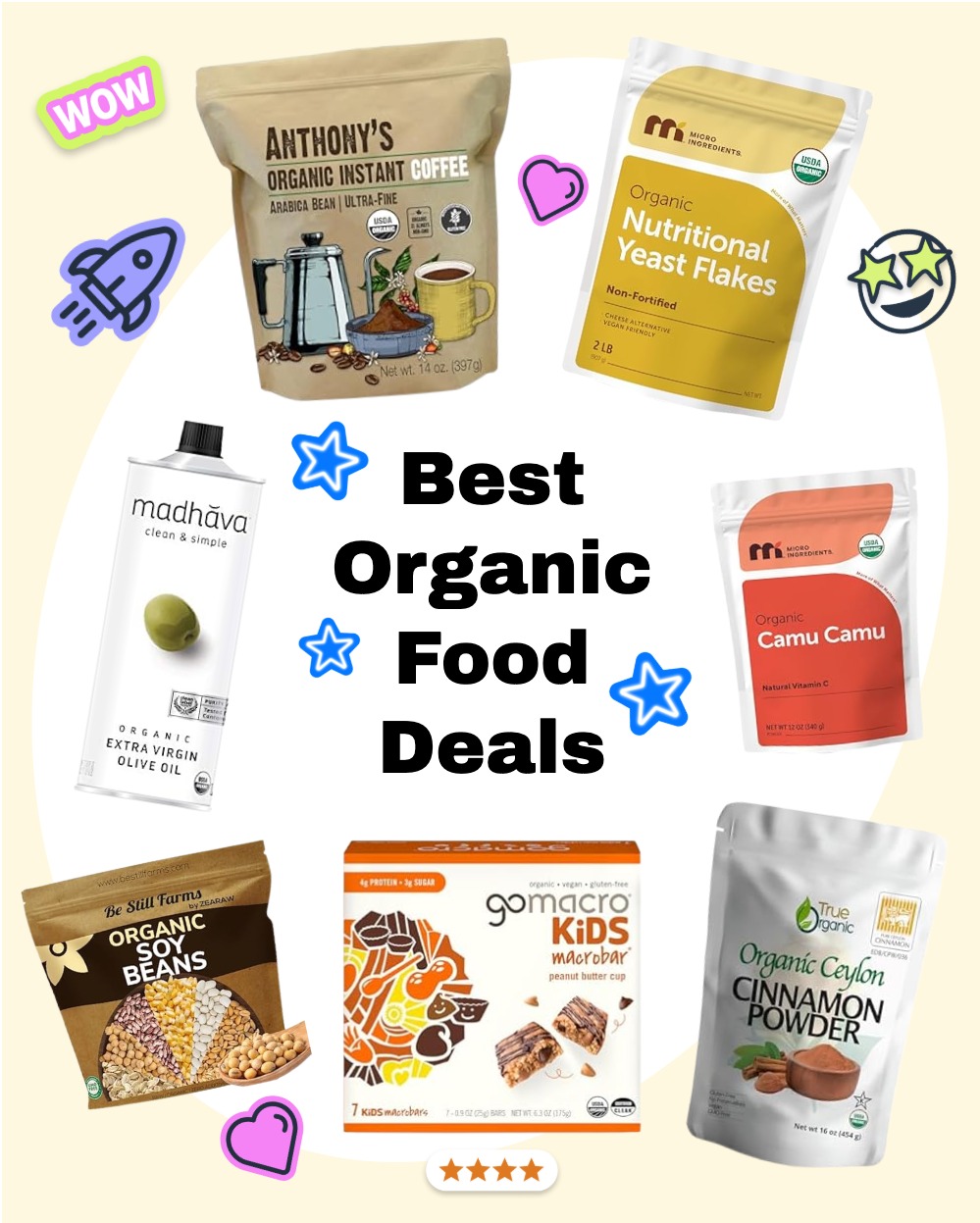 Photo example of best deals on organic food are on Amazon.
