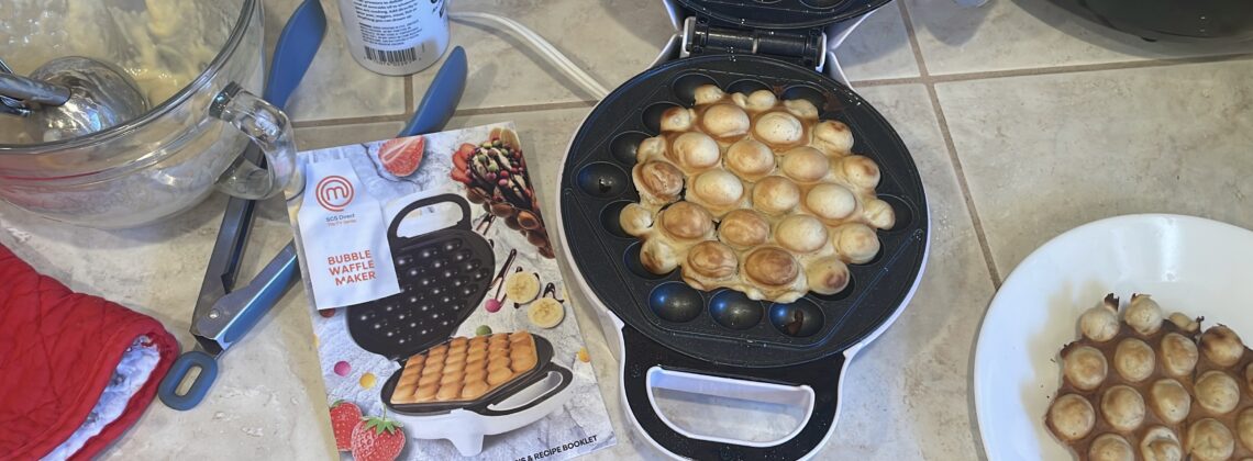 Photo example of How to Make Vegan Bubble Waffles Masterchef bubble waffle maker machine
