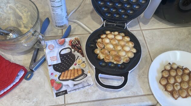 Photo example of How to Make Vegan Bubble Waffles Masterchef bubble waffle maker machine