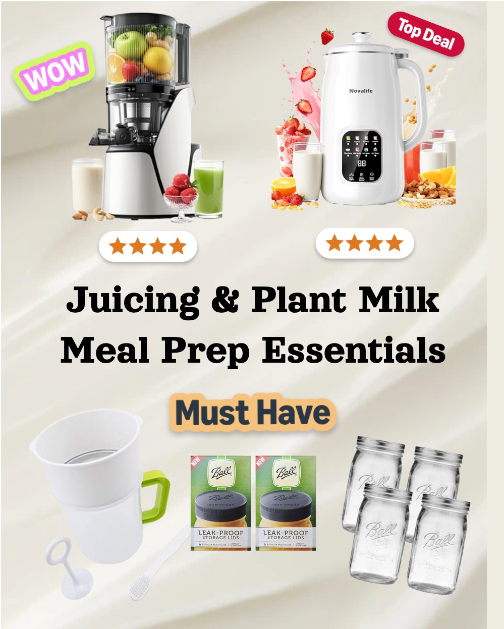 Photo example of Juicing and Plant Milk Meal Prep Essentials Amazon.