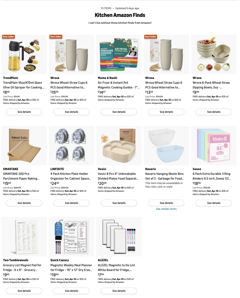 Photo example of Kitchen Amazon Finds.