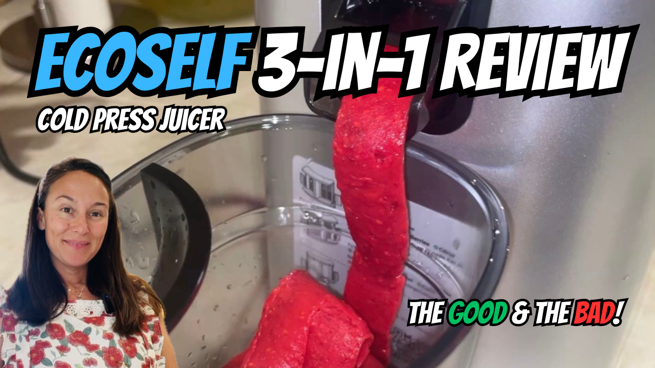 Photo example of cold ecoself press juicer with 3 filters review.