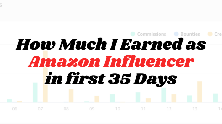 Photo example of How Much I Earned in My First 35 day as Amazon Influencer.