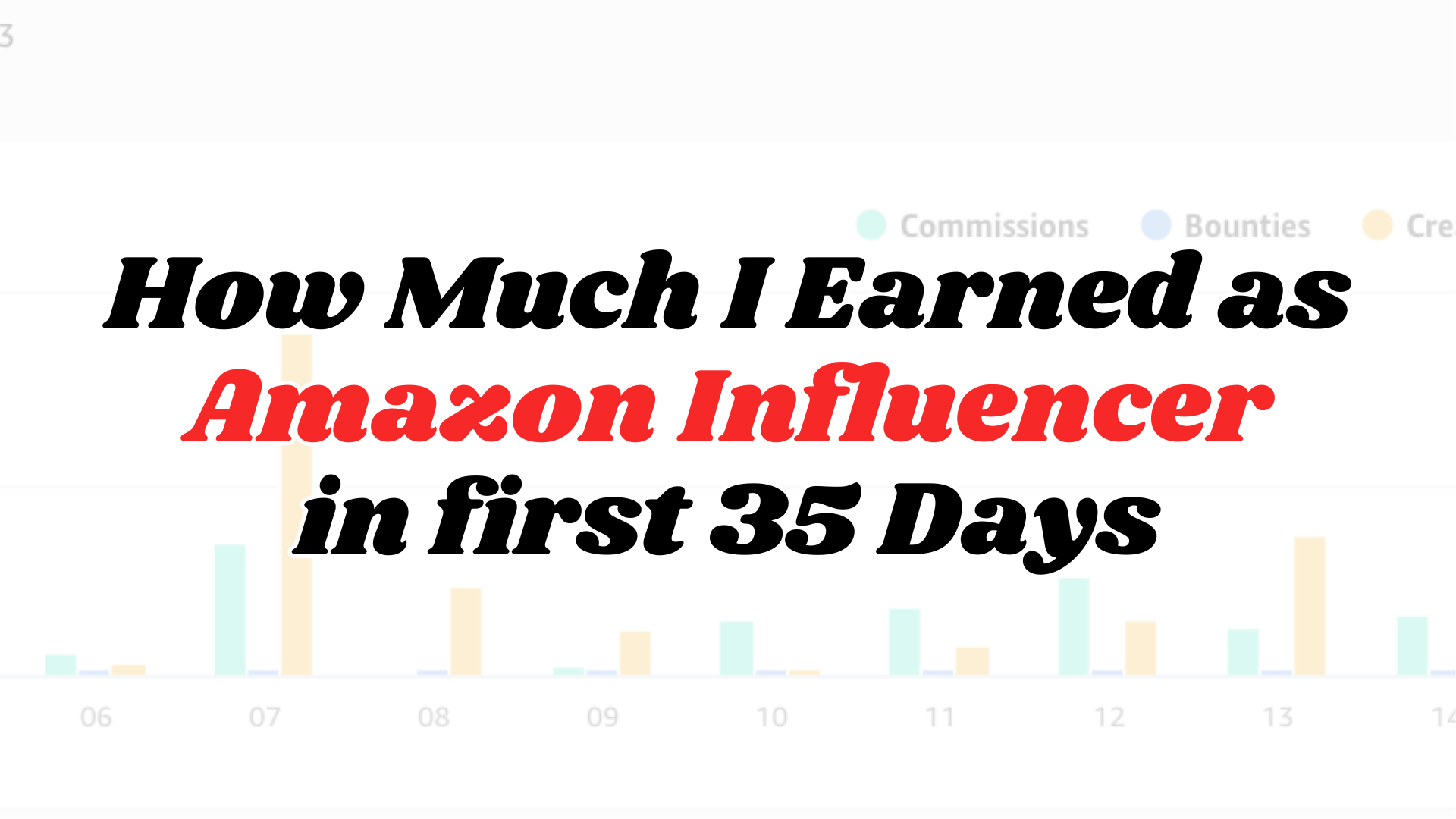 Photo example of How Much I Earned in My First 35 day as Amazon Influencer.