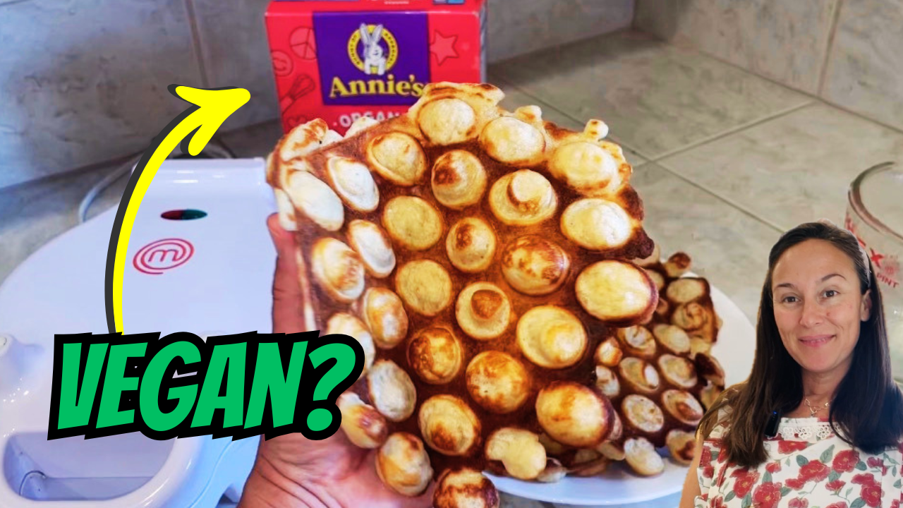 Photo example of How to Make Annies Organic Waffle Mix Vegan (Bubble Waffle Recipe)