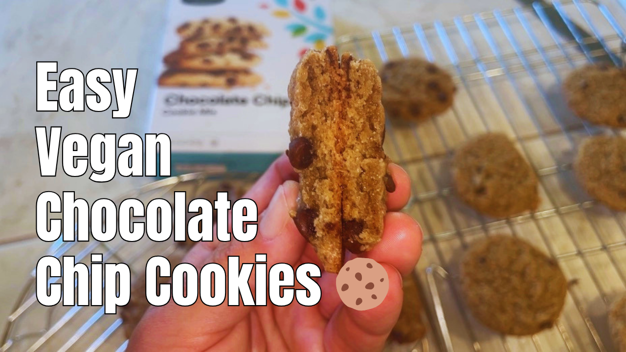 Photo example of How to make chewy eggless chocolate chip cookies with boxed mix.