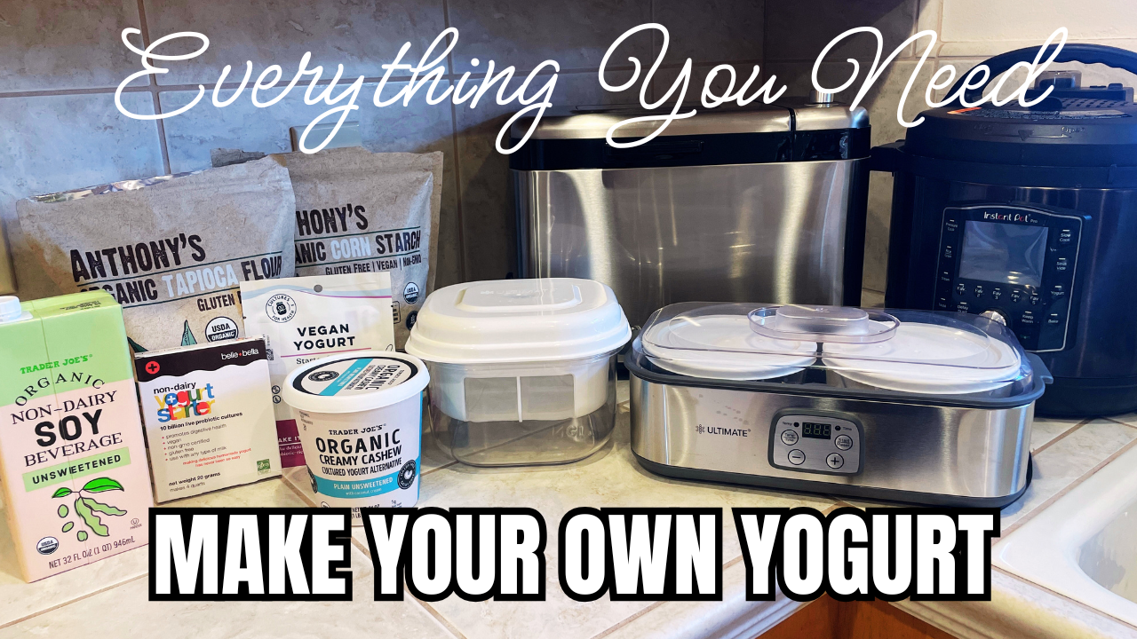 Photo example of Everything you need to make plant based yogurt at home.