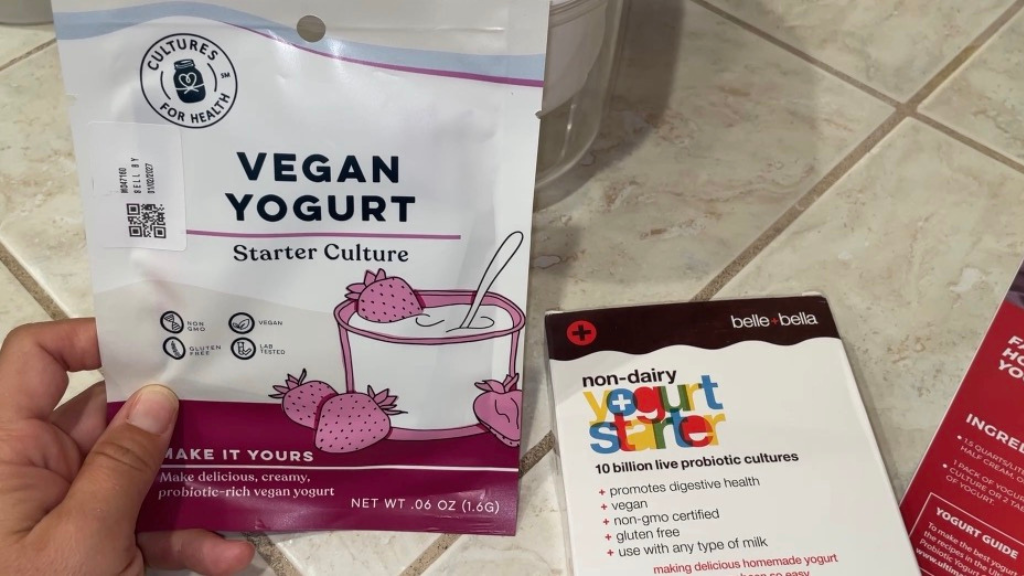 Photo example of plant based yogurt starters.