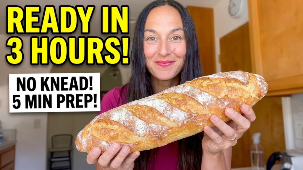 Photo EASIEST NO KNEA BAGUETTE RECIPE 3 HOURS.